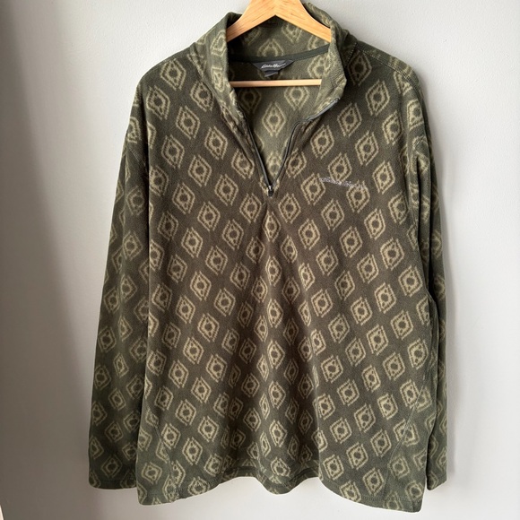 Eddie Bauer Mens Size XXL Green Long Sleeve Venture Fleece Pullover Shirt - Picture 3 of 10